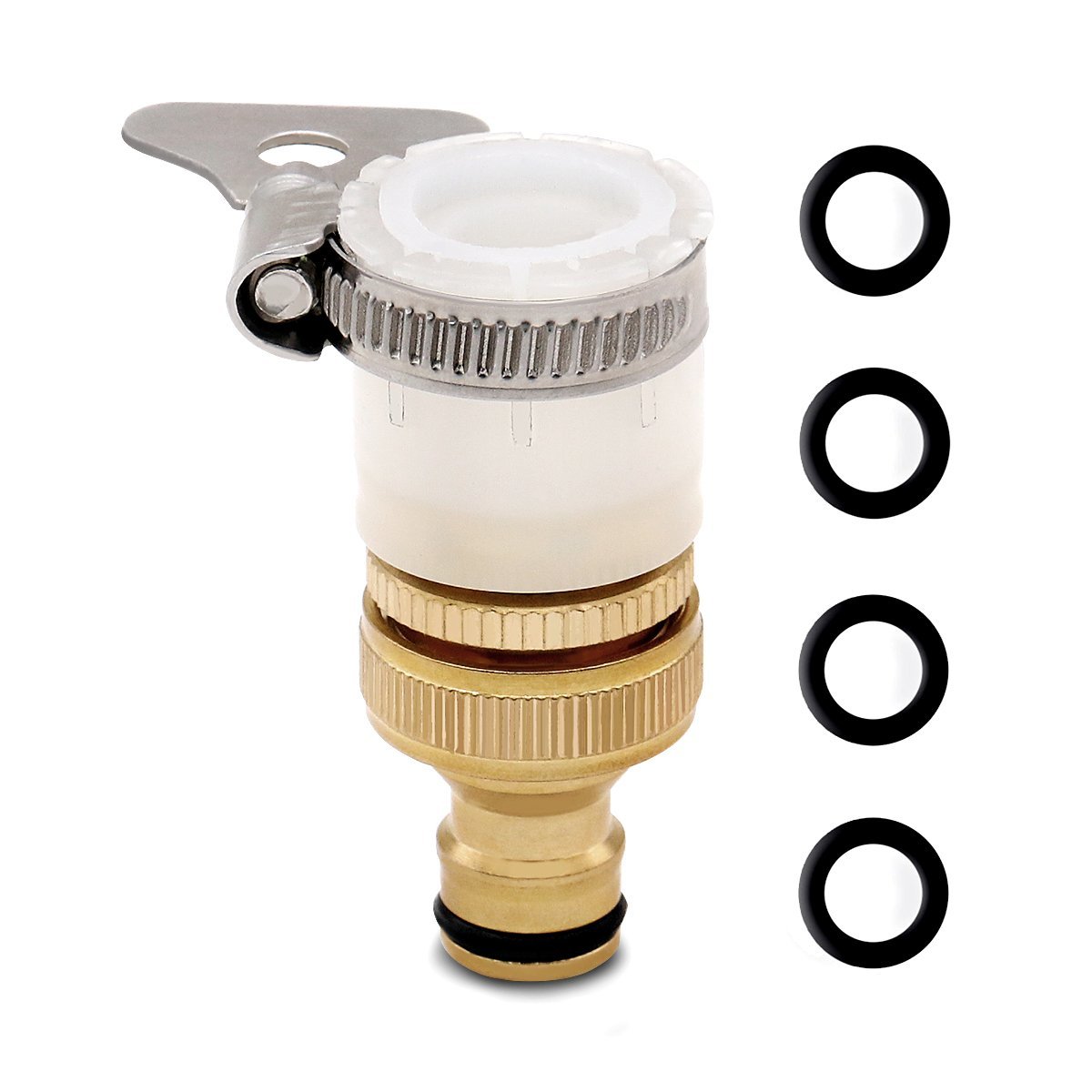 onarway Tap Connector 1/2 Inch and 3/4 Inch 2-in-1 Female Hose Connector with Free Universal Quick Connector
